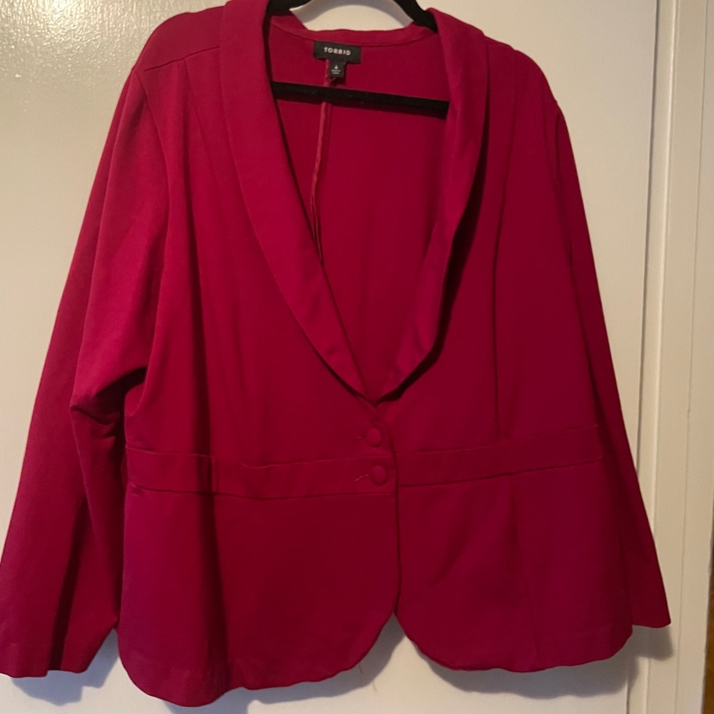 Torrid Berry Jersey Blazer
